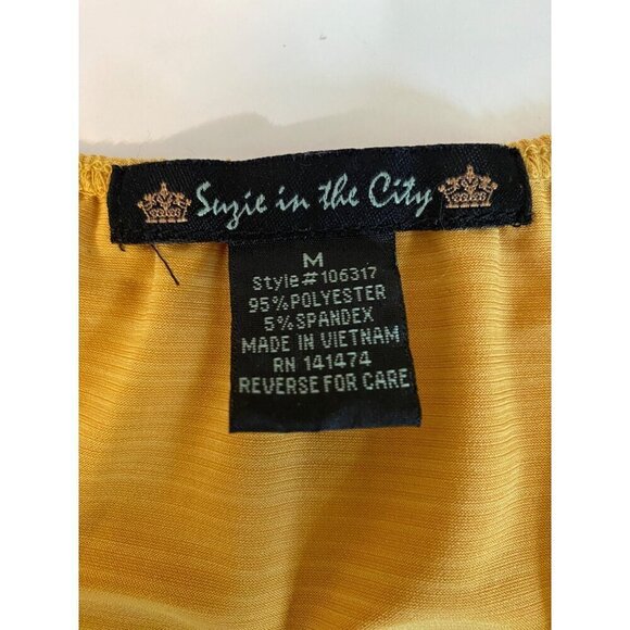 Suzie in the City Yellow Scoop Neck with Tie Pull Over Top Women's Size Medium - Picture 4 of 7